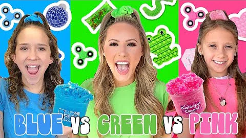 BLUE 💙🫐 VS PINK 💗🌸 VS GREEN 💚🐢 LEARNING EXPRESS SHOPPING CHALLENGE (BIRTHDAY SURPRISE)