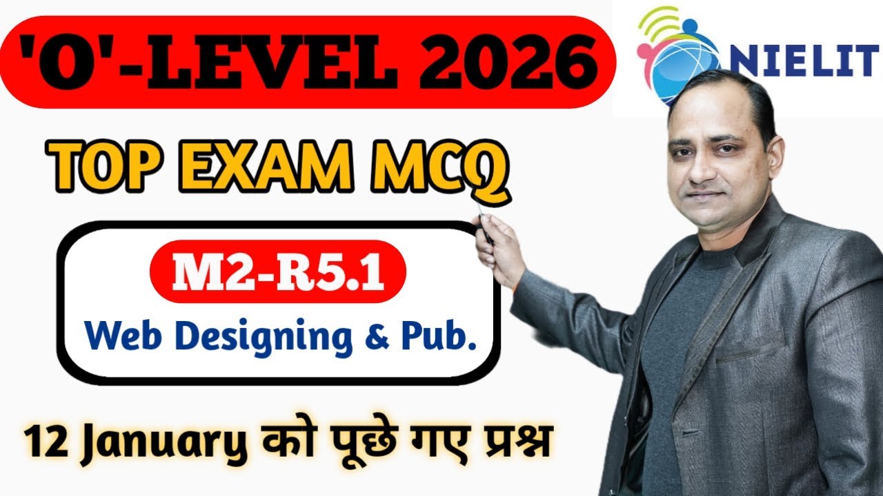 12 January Web Designing & Publishing Tool paper solution | O Level M2-R5.1 today ques. 2026 