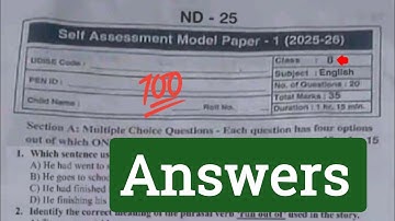 💯Ap 8th class English fa-1 question paper 2025|8th class self assessment 1 English paper 2025 answer