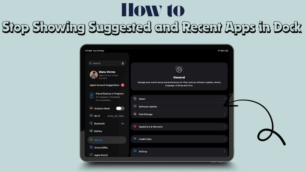 How to Stop Showing Suggested and Recent Apps in Dock on iPad - YouTube