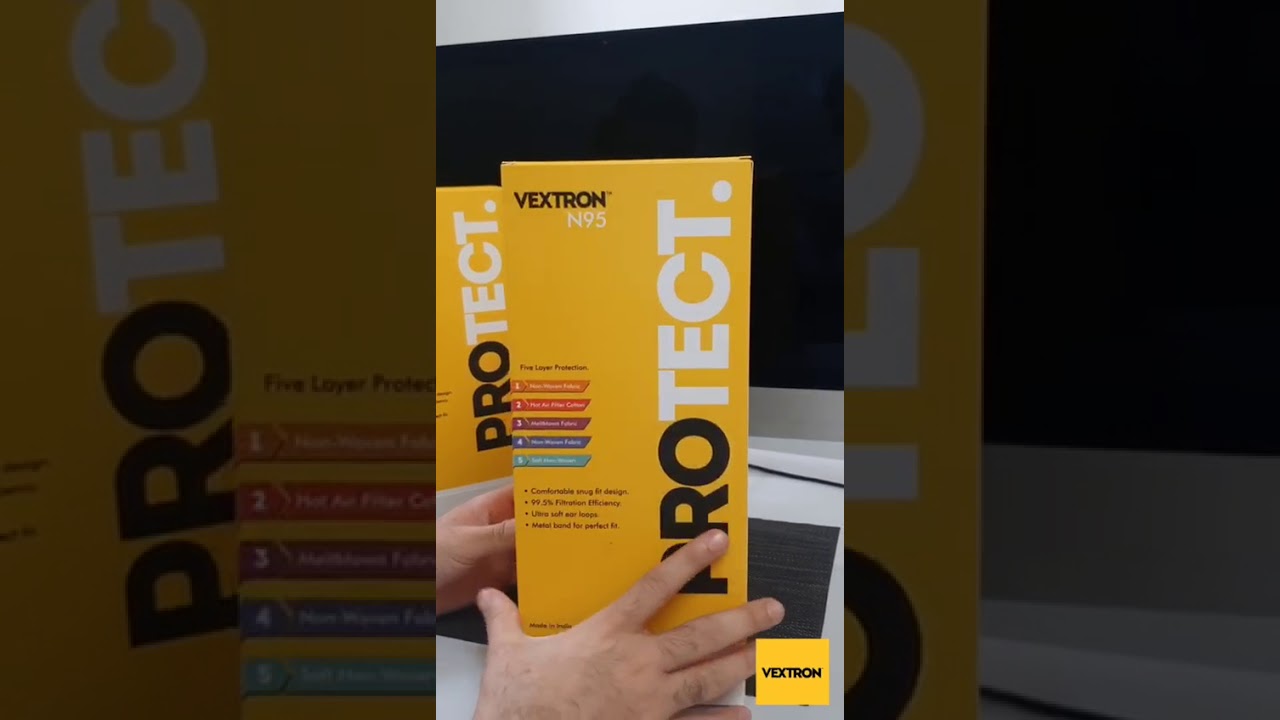 VEXTRON N95 MASK with FILTER NIOSH APPROVED FFP2 CATEGORY 1BOX=20 MASK 1CARTOON =480 MASK
