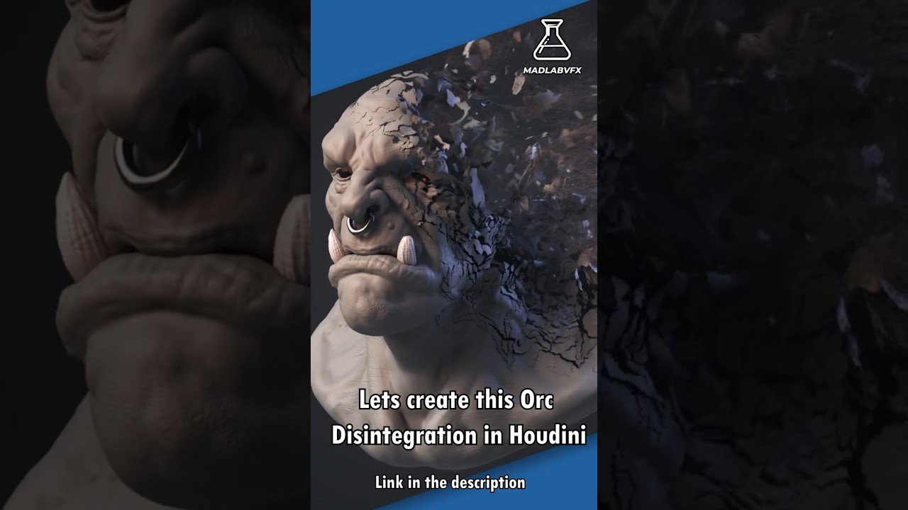 Epic Orc Head Disintegration VFX in Houdini – Step-by-Step Tutorial