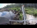 Busting A Beaver Dam!  Mini Bobcat Excavator Mud Stuck Water Creek