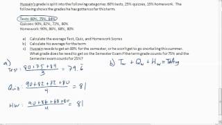 Weighted Averages - Cookie mixtures and Grades