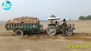 Stuck Tractor Trolley With 3000 Bricks #tractor #tractorvideo