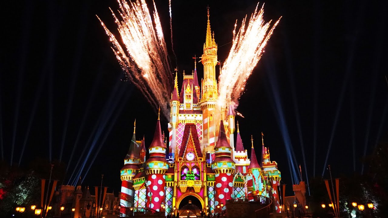 disney castle fireworks