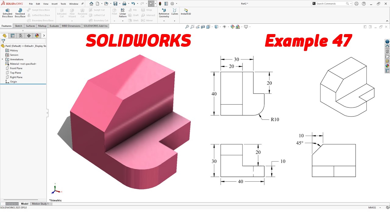 SolidWorks Tutorial – Example 47 | Simple 3D Modeling for Beginners ...