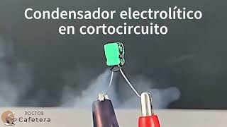 Condensador electrolítico de cafetera explotando