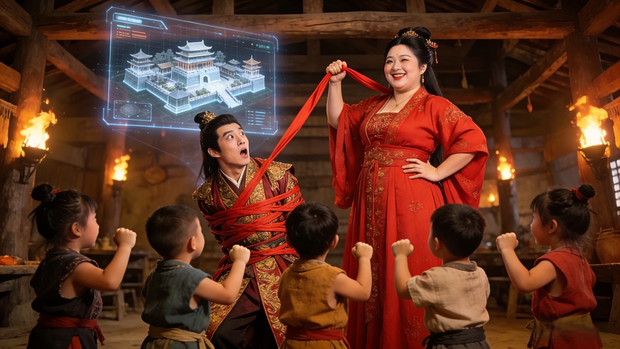 穿越成古代200斤胖婦，她帶空間建山寨，露水情緣後增添5個家庭成員！ 六年後搶來爹爹當壓寨夫君，才發現他竟是尊貴王爺！！ #短劇 #逆襲 #反轉 #穿越