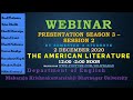 The American Literature: Webinar Presentation Season 3-Day 2 – Session 2 by Semester 3 Students