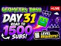 GEOMETRY DASH CHILL LIVE STREAM DAY 31 level request #geometrydashlevelrequests #geometrydashlive