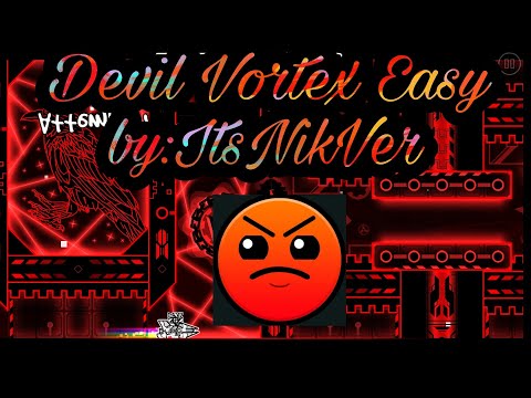 Geometry Dash- 100% Devil Vortex Easy by: ItsNikVer (Harder Level 😡) {All Coins)