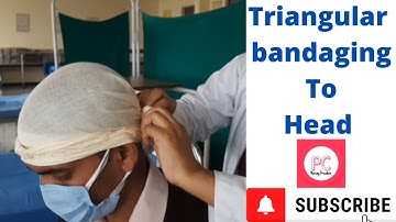 Triangular bandaging of head by PC nursing procedure