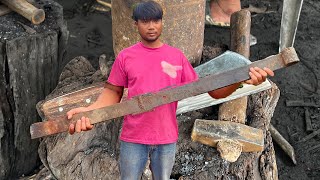 Knife Making - Forging A Powerful Machete From A Longest Leaf Spring