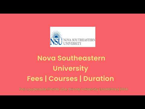 Nova Southeastern University - USA | Courses | Tuition Fees | Duration