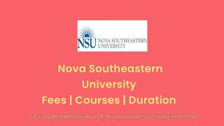 Nova Southeastern University - USA | Courses | Tuition Fees | Duration