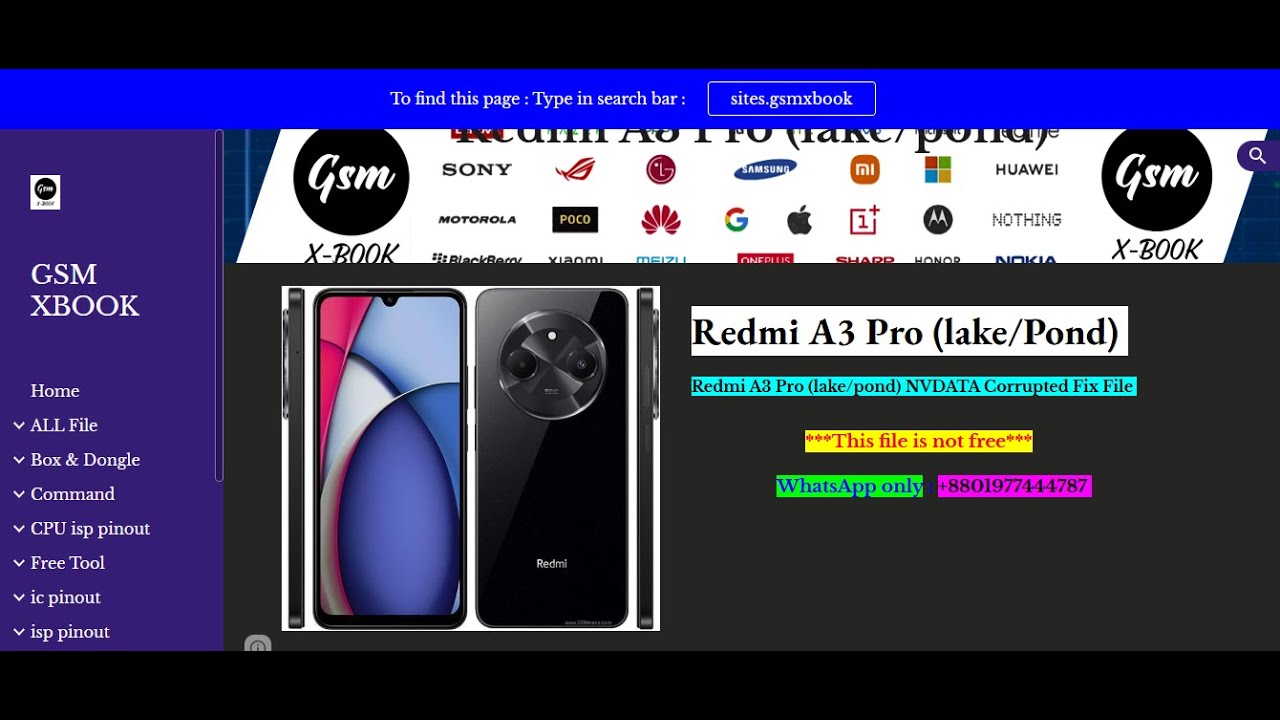 Redmi A3 Pro (lake/pond) NVDATA Corrupted Fix File 