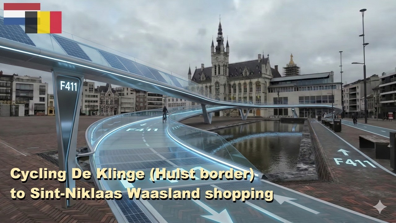 Cycling De Klinge border to Sint-Niklaas Waasland shopping