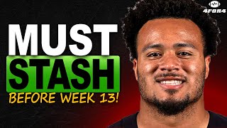 10 Must Stash Waiver Wire Players to Add Before Week 13 in 2025 Fantasy Football!