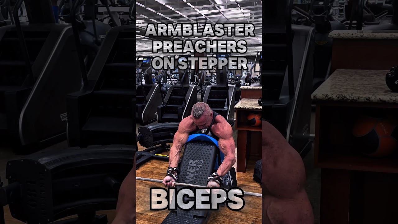 ARMBLASTER PREACHERS ON STEPPER FOR BICEPS #workout #motivation #muscle #biceps #workouttips