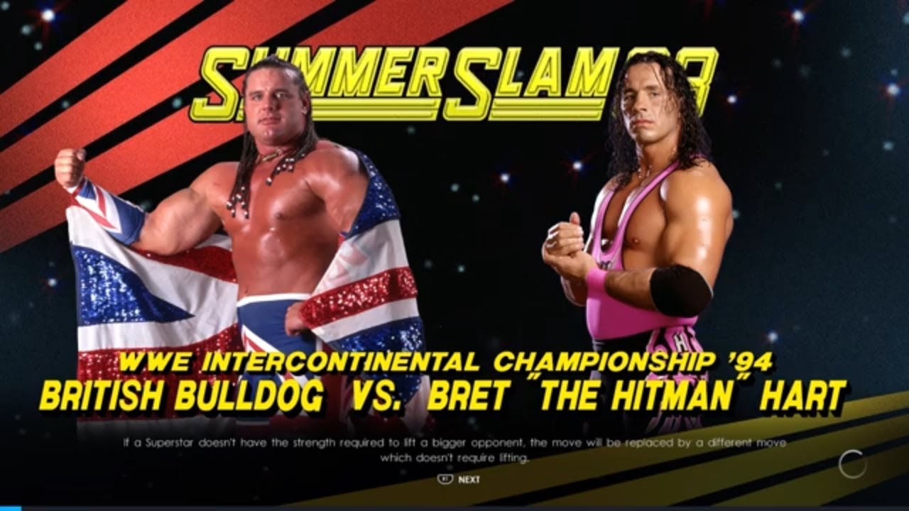 wwe THROWBACKS BRITISH BULLDOG VS BRET HART INTERCONTINENTAL