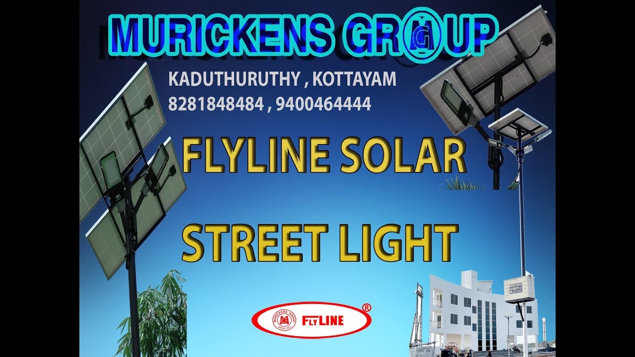 Flyline Solar power  LED Streetlight installed in EKM Gosree jn to Chathiyath  by murickens group
