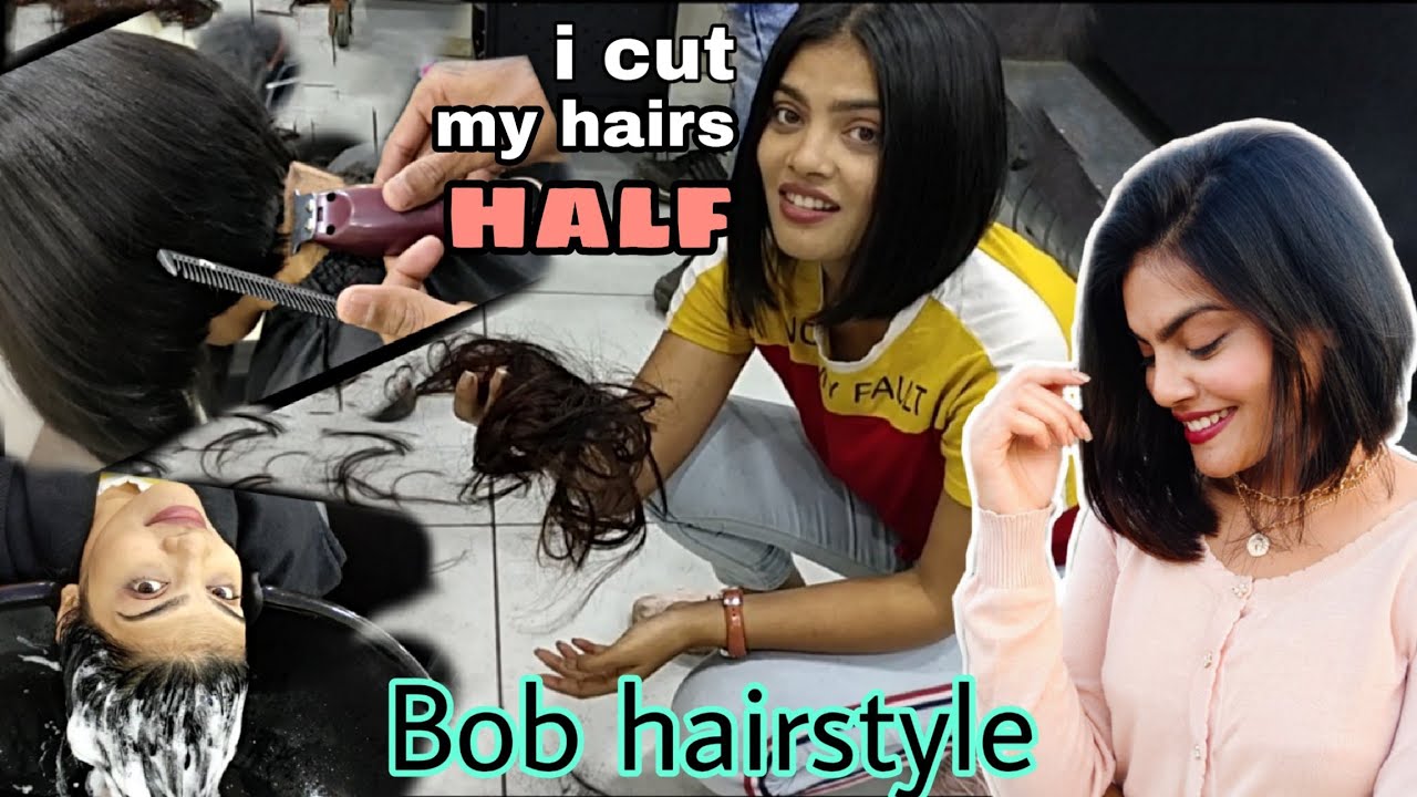 my new haircut #stunningme || OMG i cut my hairs half😧 || huge hair transformation - long to short|