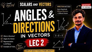 Direction and Angles in Vectors | Scalars and Vectors | Lecture 2 | Class 11 Physics