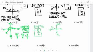 HPC Ch 7 Day 4 7.3 Evaluating Trig Functions