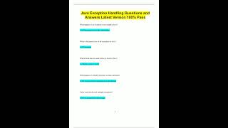 Java Exception Handling Questions and Answers Latest Version 100 Pass977