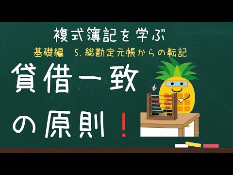 【複式簿記基礎編⑤】総勘定元帳からの転記・貸貸借一致の原則（損益計算書と貸借対照表の期末残高の関係性）