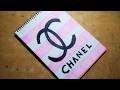 Turning a Boring Notebook into CHANEL Art! 🌸✨l DIY Chanel Logo Drawing for Beginners 🖤✏️