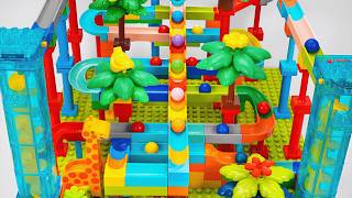 INSANE LEGO Duplo Marble Run ASMR 🌈 Tropical Track Madness | High Elevator Race & Mega Spiral Loop