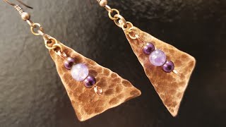 Hammered Patina Copper Earrings!!!  Eps 370