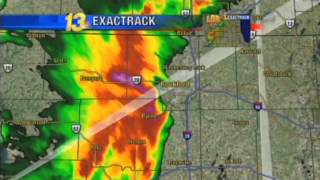 Tornado hits WREX, Rockford Illinois, May 22, 2011