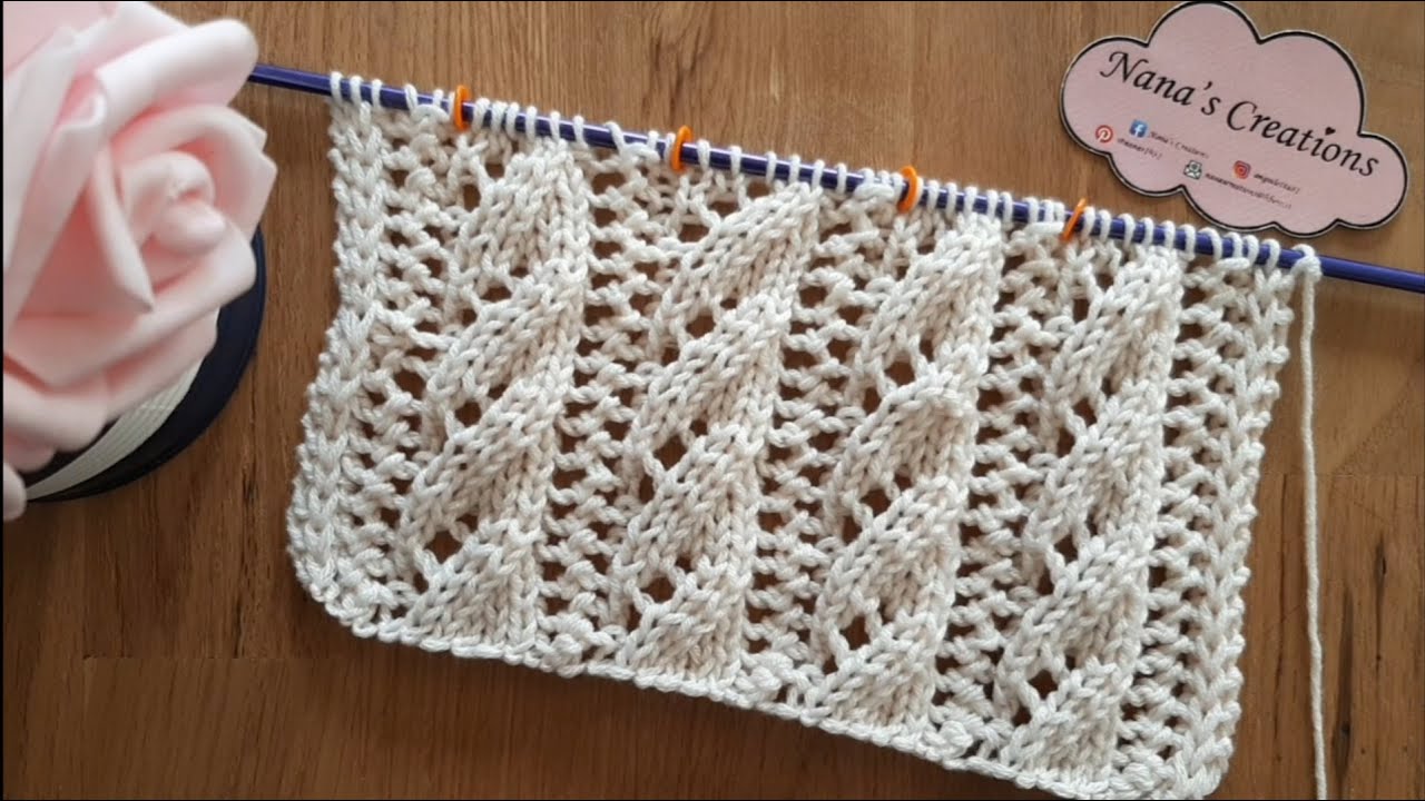 Motivo trecce ai ferri n° 621 / Knitted braids pattern / Patrón de trenzas de punto