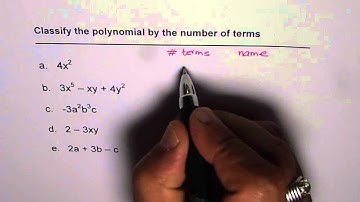 Classify Polynomial by Number of Terms MCR3U