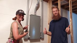 We Put It In This Weekend!| Basement Electrical Panel Installed| Couple Builds Dream Cabin Homestead