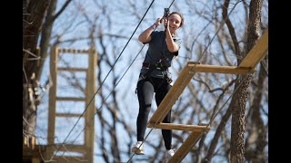 Experience the zip lines at Mahoney State Park
