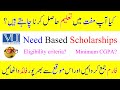 VU Need Based Scholarship 2023 | How to Apply for Need Based Scholarship in VU 2023
