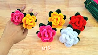 DIY | How to Make Pipe Cleaner Rings - Flower Rose Rings