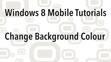 Windows 8 Mobile / Nokia Lumia - How To Change Background Colour