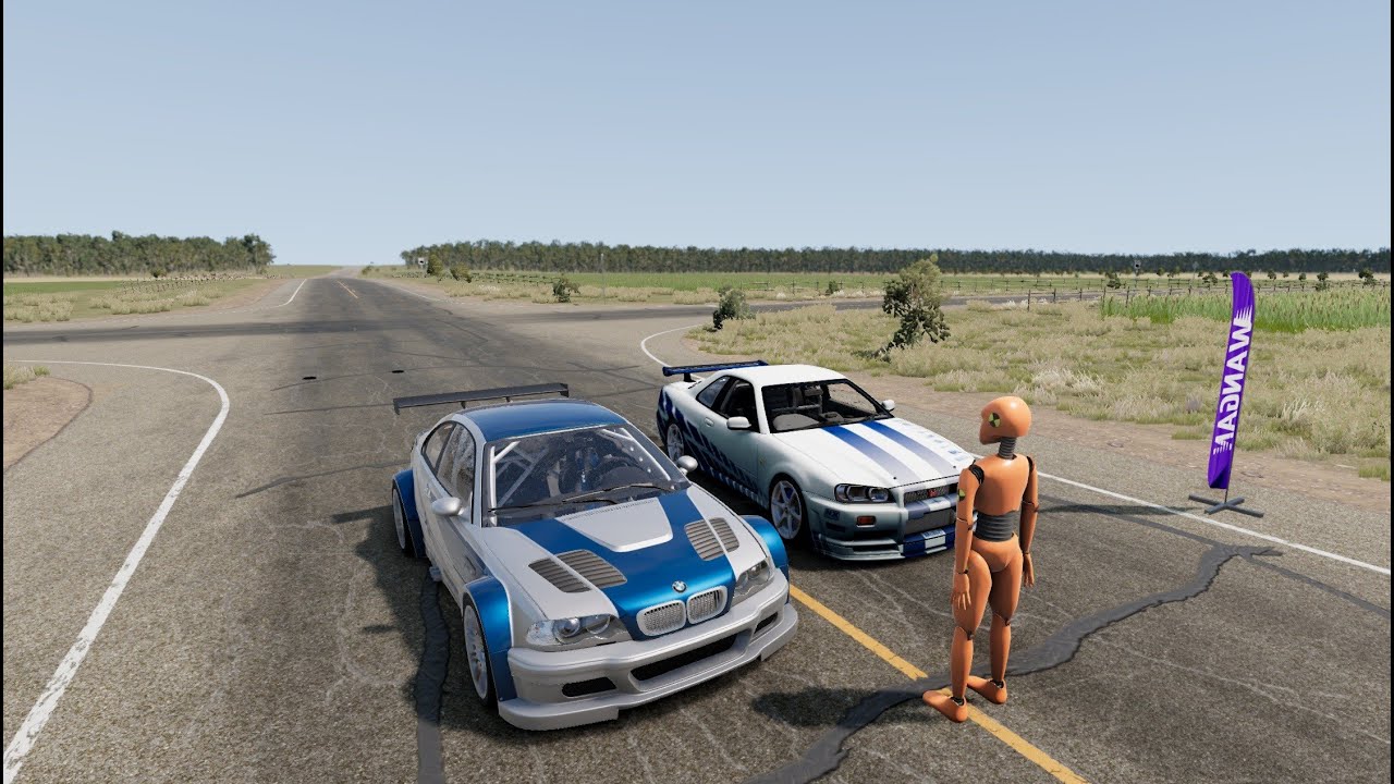 Most Wanted M3 vs Fast & Furious Skyline — Jump & Brake Battle!