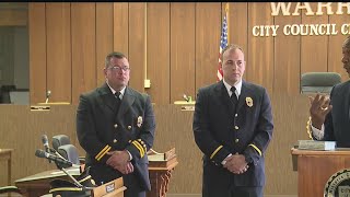 Warren firefighters Lt. William Millard and Captain Shawn Peura receive promotions
