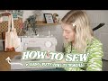 How to sew for beginners  how to use a sewing machine  sew an easy tote bag  sew with me