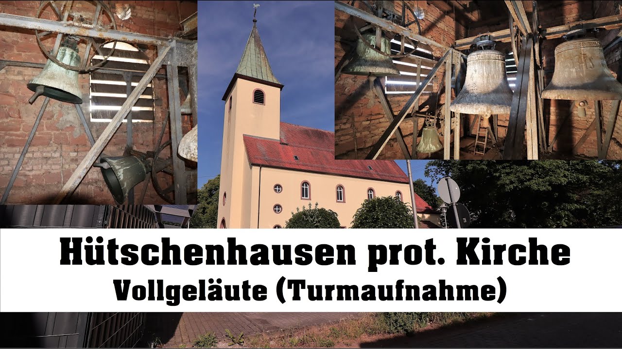 Hütschenhausen, prot. Kirche, Vollgeläut (Turmaufnahme)