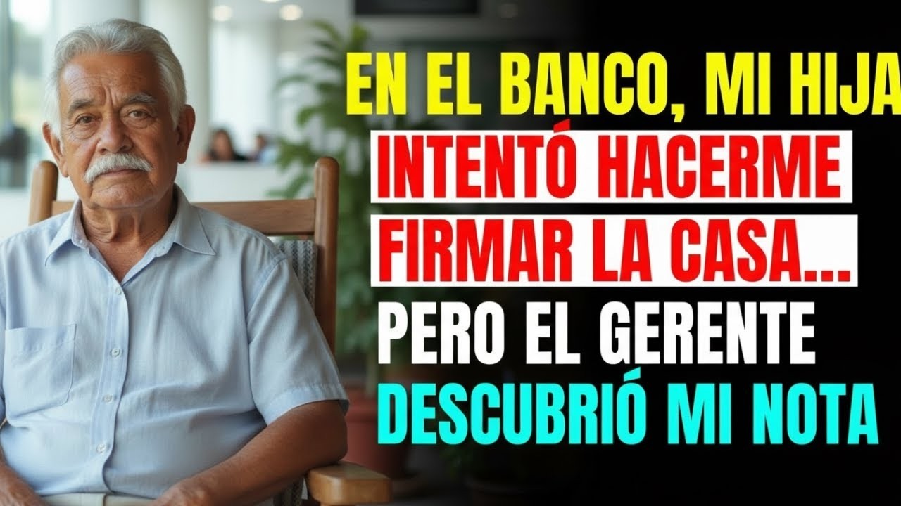 En el banco, mi hija quiso que firmara la casa… pero el gerente leyó mi nota   Historias de los Ab