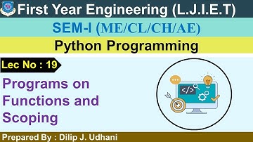 Lec-19_Programs on Functions and Scoping | Python Programming | First Year Engineering