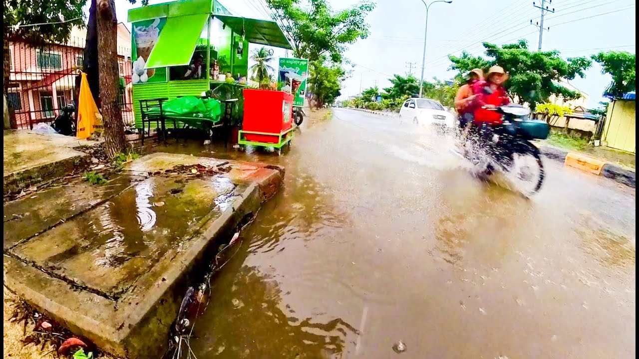 OMG!!!Massive Stuck Drains On Street After A Heavy Rain On Road Street# ...