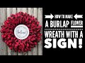 How to Make a Burlap Flower Wreath / Buffalo Plaid DIY Wreath